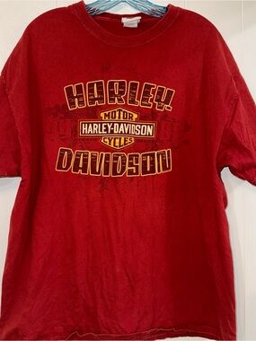 Harley Davidson Red Men’s Tee Shirt Indiana XL